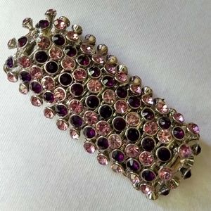 STRETCH RHINESTONE BRACELET pink purple (C6)
